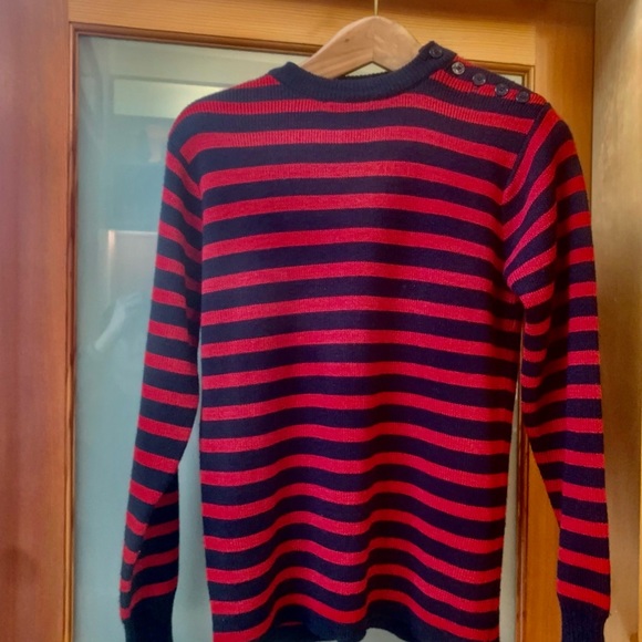 British brand, “Pop” Men’s red/blue crew neck sweater. It’s new/made of wool. - Picture 3 of 4